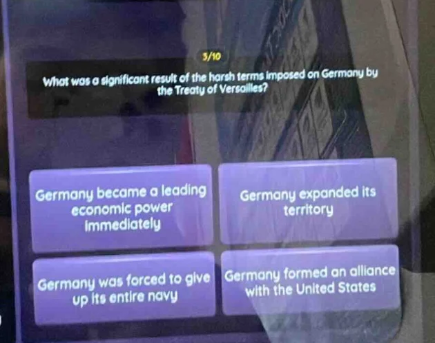 what was a significant result of the harsh terms imposed on germany by …