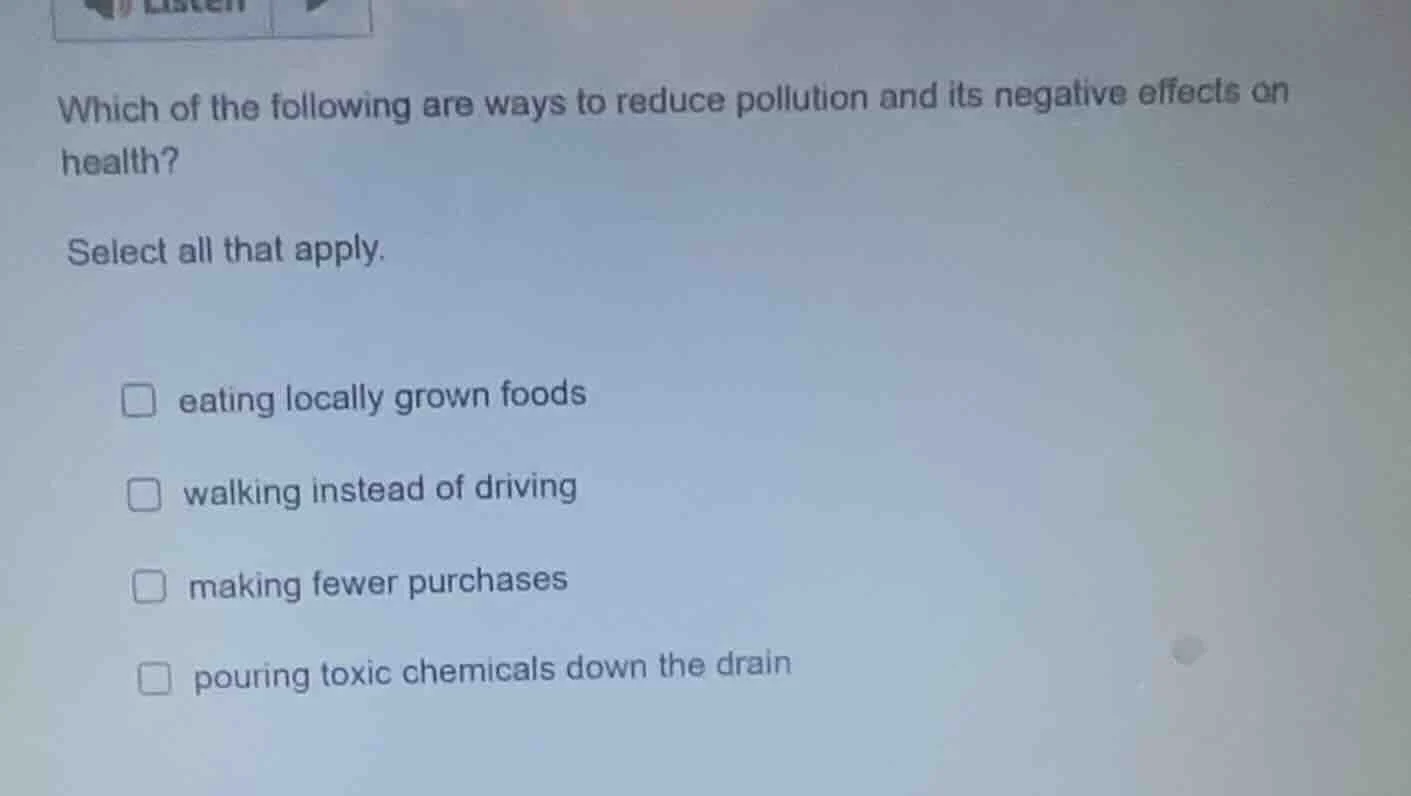 which of the following are ways to reduce pollution and its negative ef…