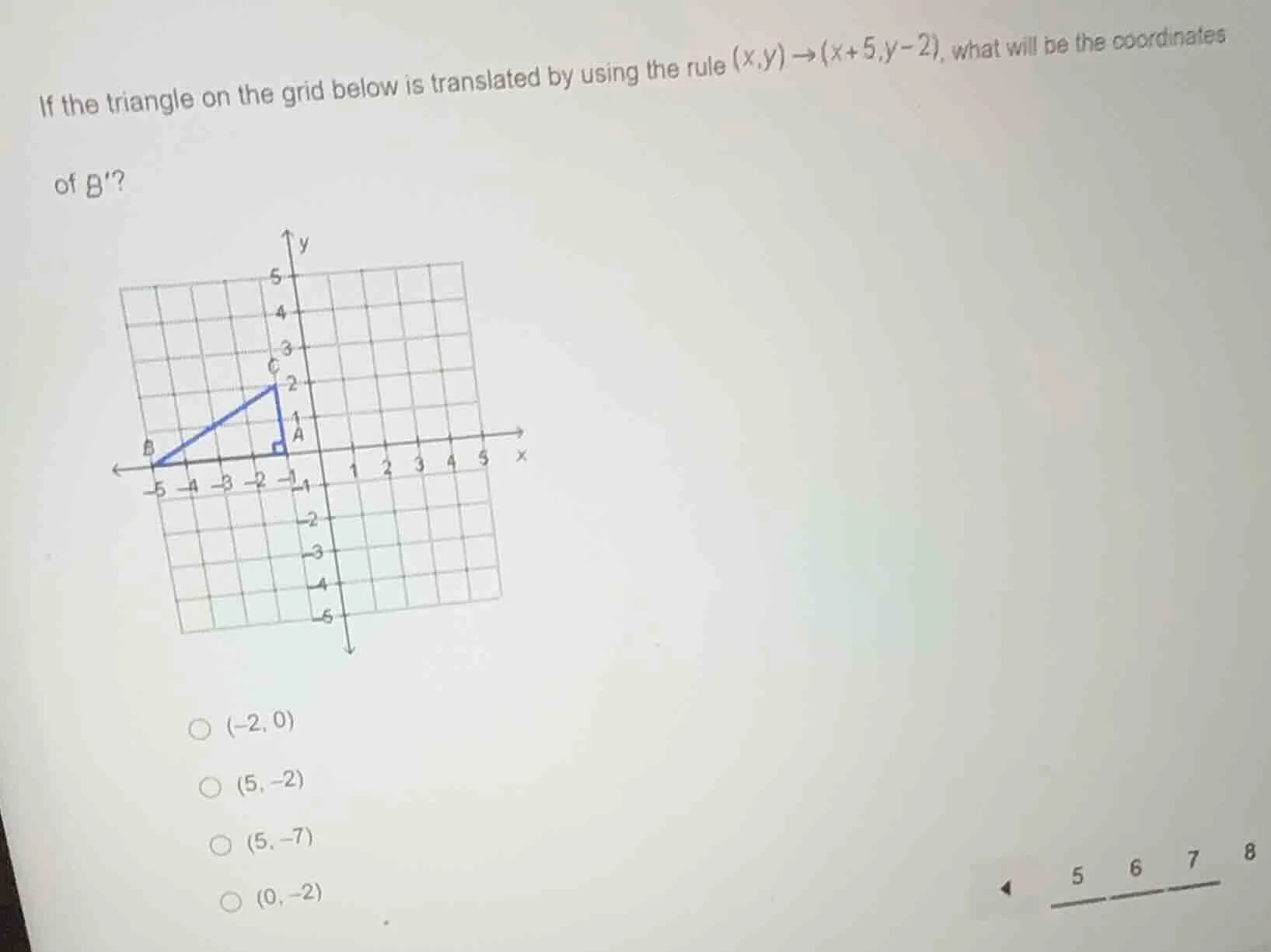 if the triangle on the grid below is translated by using the rule ((x,y…