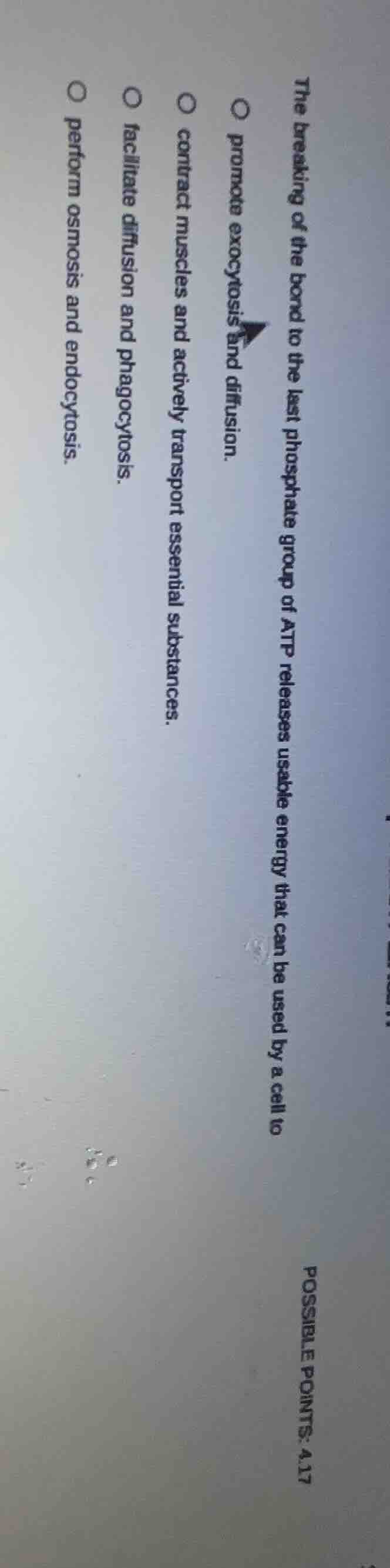 the breaking of the bond to the last phosphate group of atp releases us…