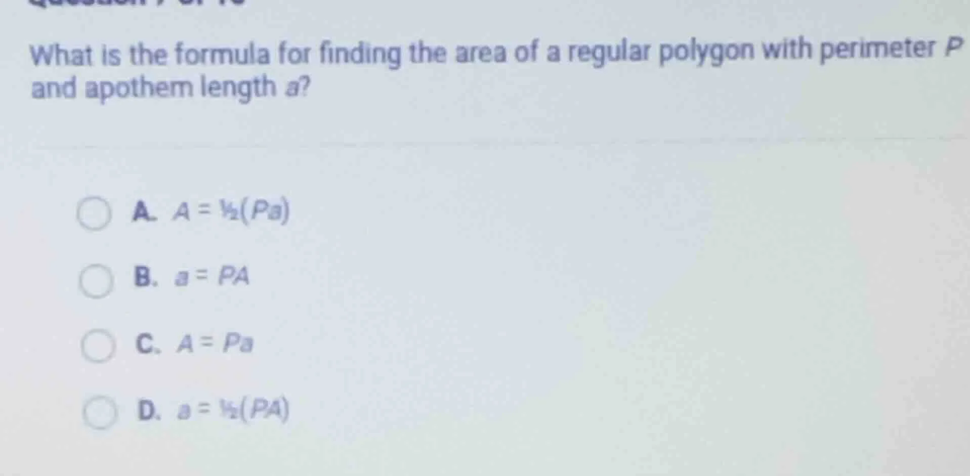 what is the formula for finding the area of a regular polygon with peri…