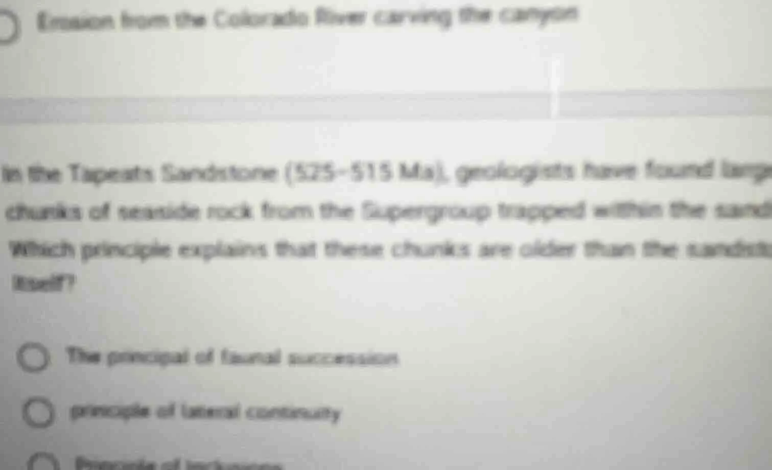 in the tapeats sandstone (525 - 515 ma), geologists have found large ch…