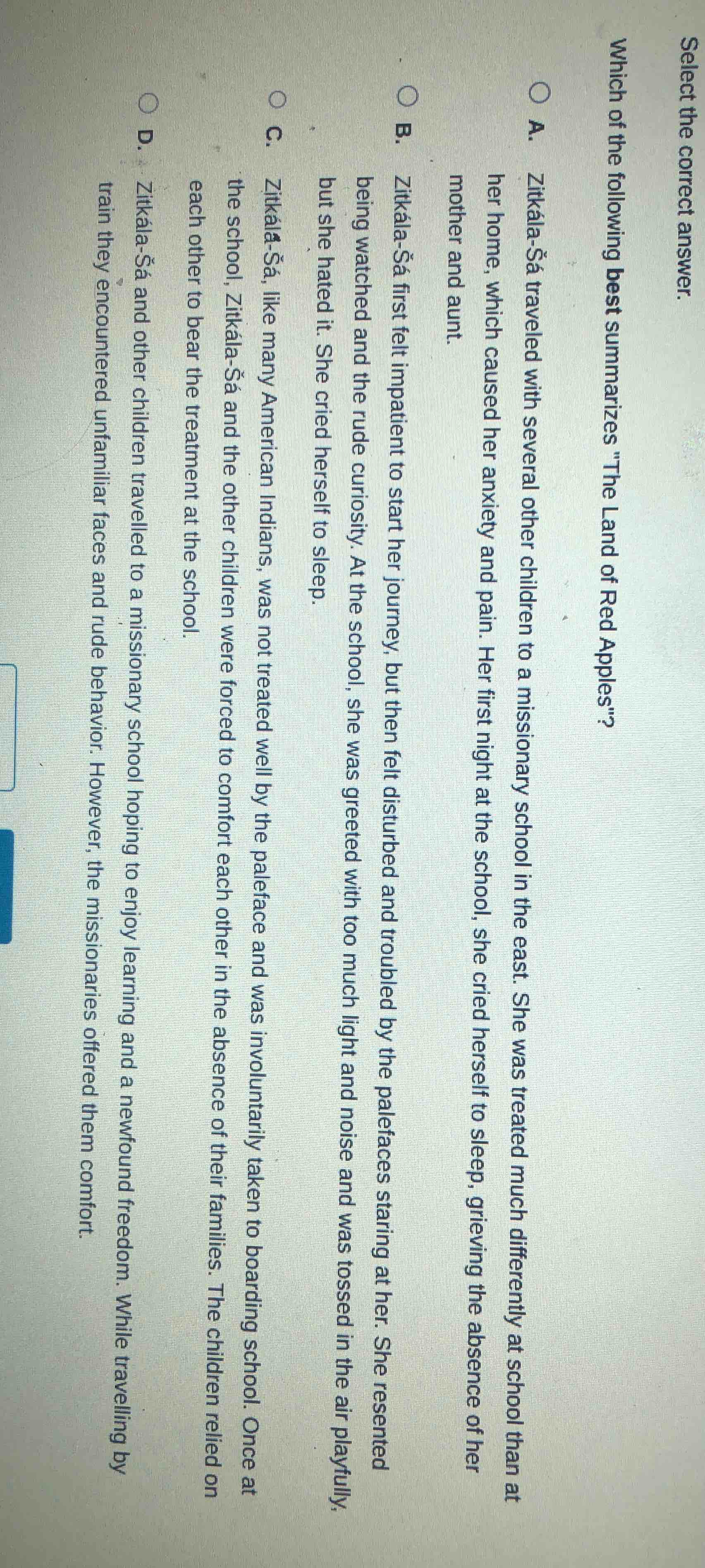 select the correct answer. which of the following best summarizes \the …