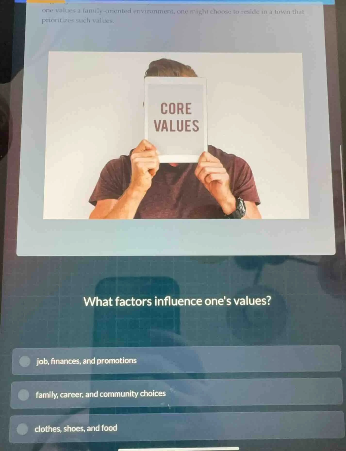 one values a family - oriented environment, one might choose to reside …