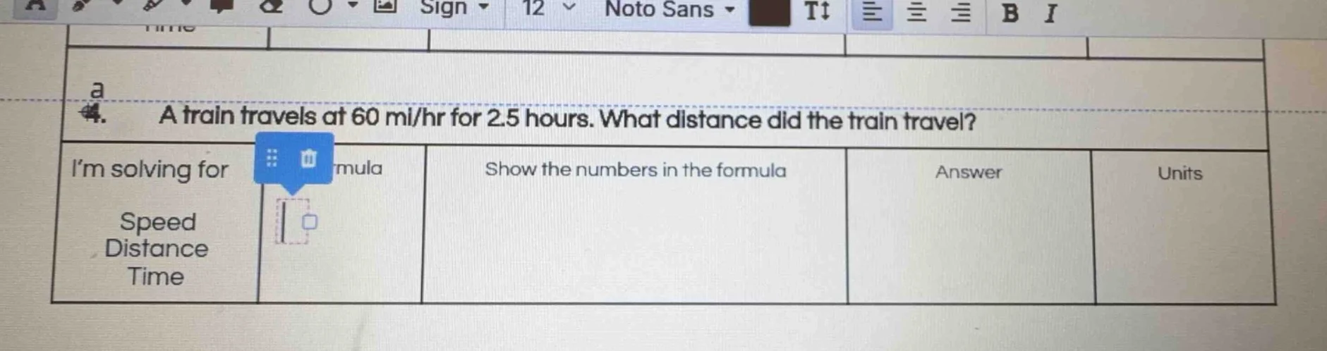 4. a train travels at 60 mi/hr for 2.5 hours. what distance did the tra…