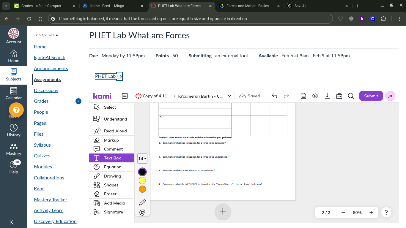 phet lab what are forces due monday by 11:59pm points 50 submitting an …