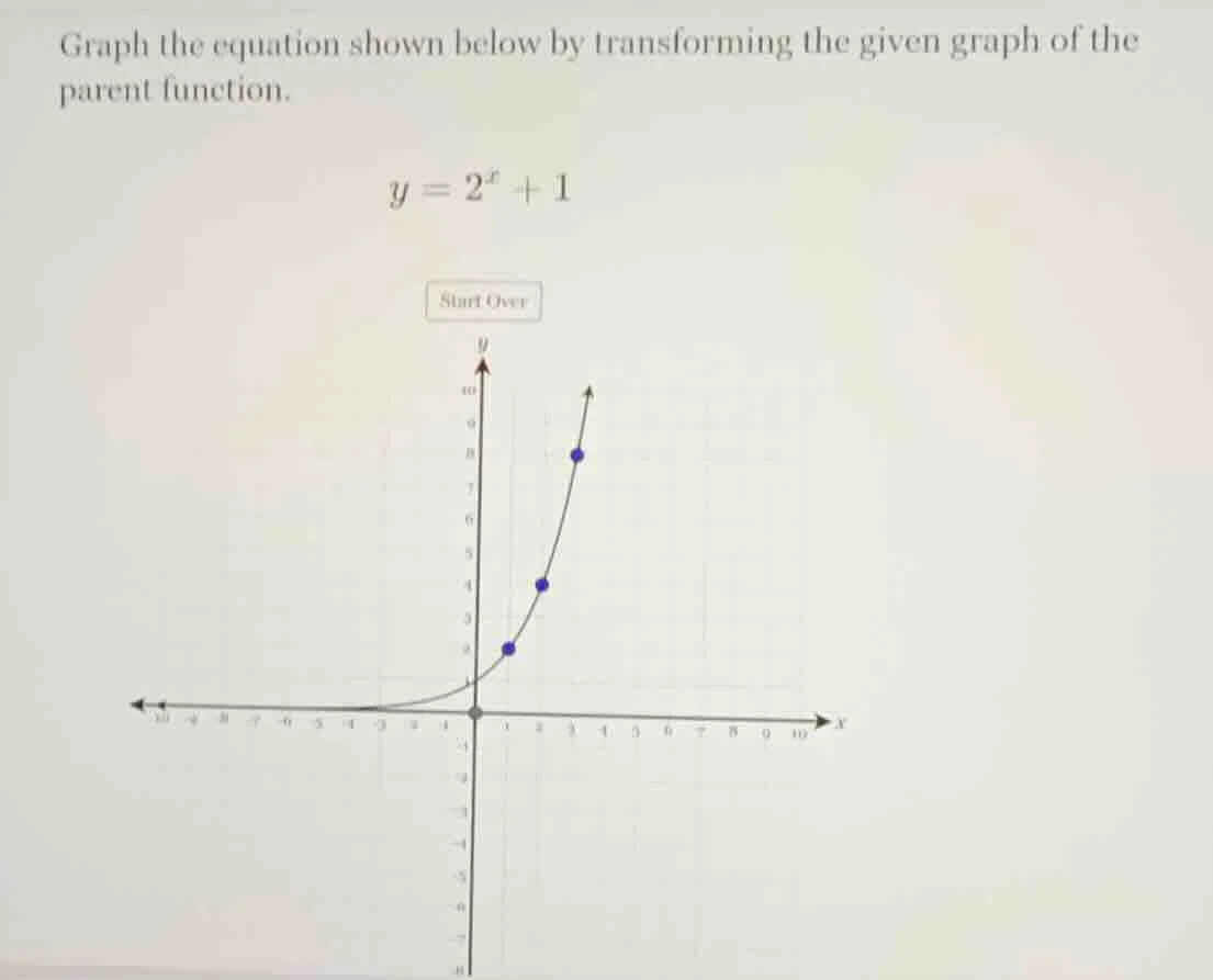 graph the equation shown below by transforming the given graph of the p…