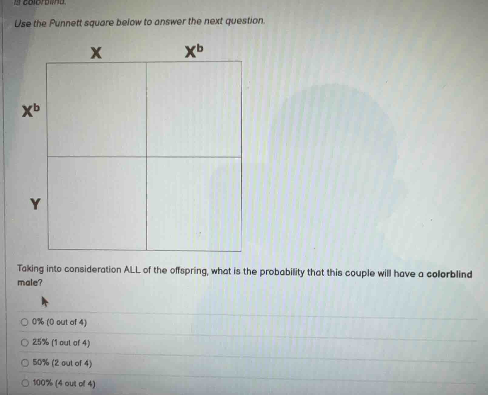 use the punnett square below to answer the next question. taking into c…
