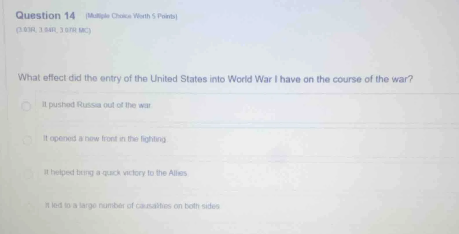 question 14 (multiple choice worth 5 points) (3.03r, 3.04r, 3.07r mc) w…