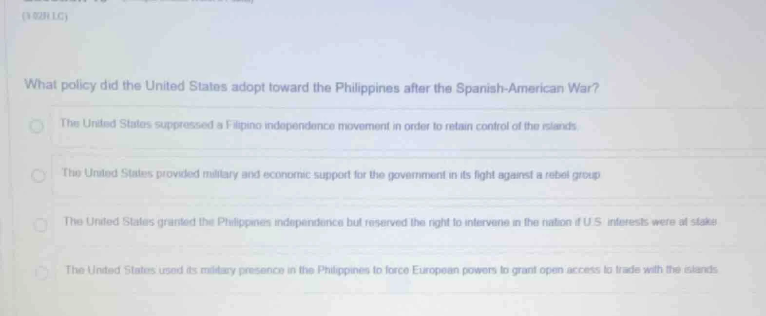what policy did the united states adopt toward the philippines after th…