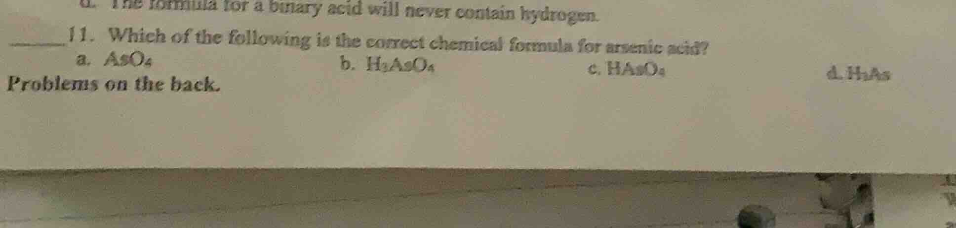 11. which of the following is the correct chemical formula for arsenic …