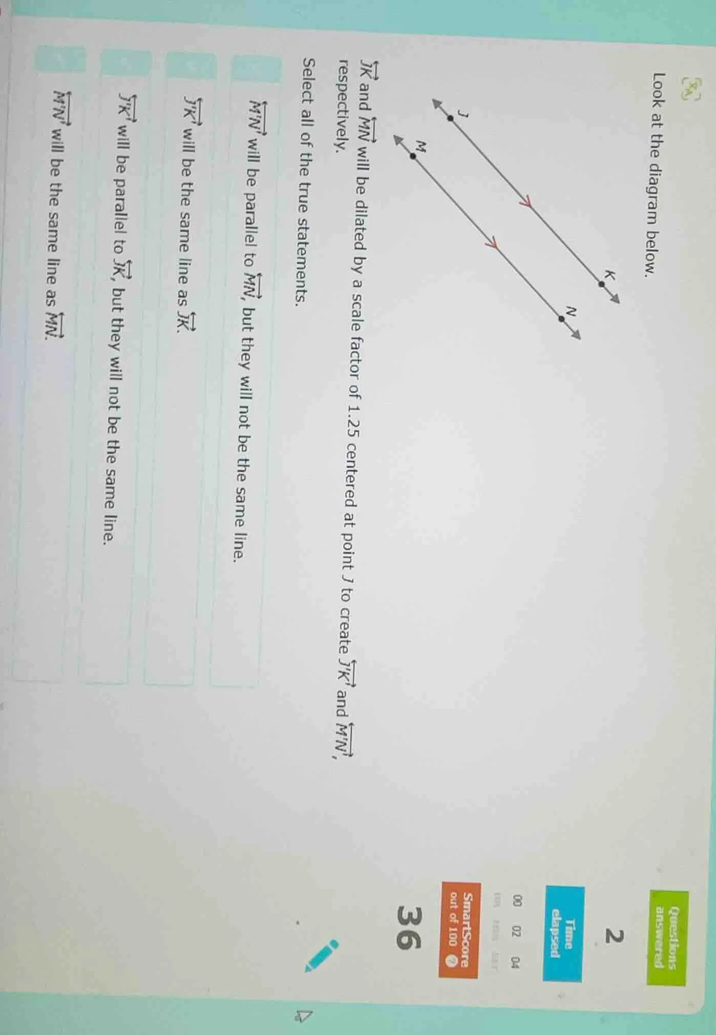 look at the diagram below.\\(overrightarrow{jk}\\) and \\(overrightarro…