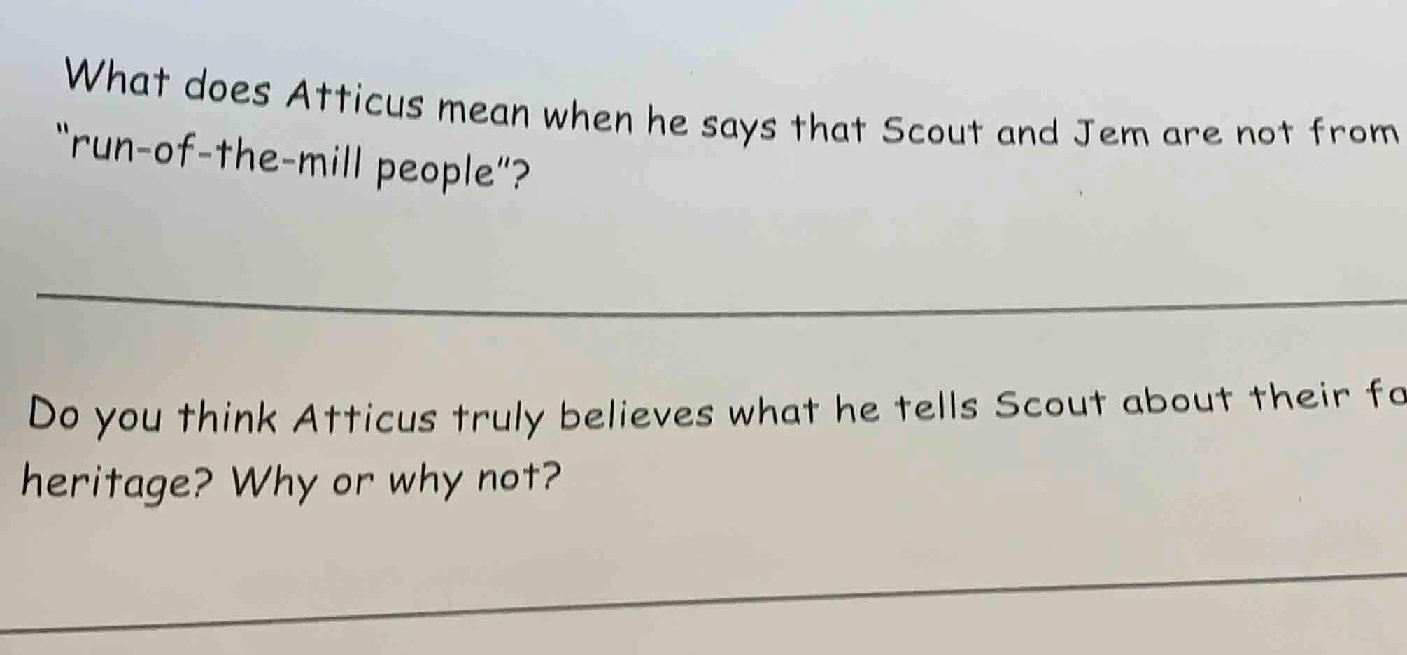 what does atticus mean when he says that scout and jem are not from un …