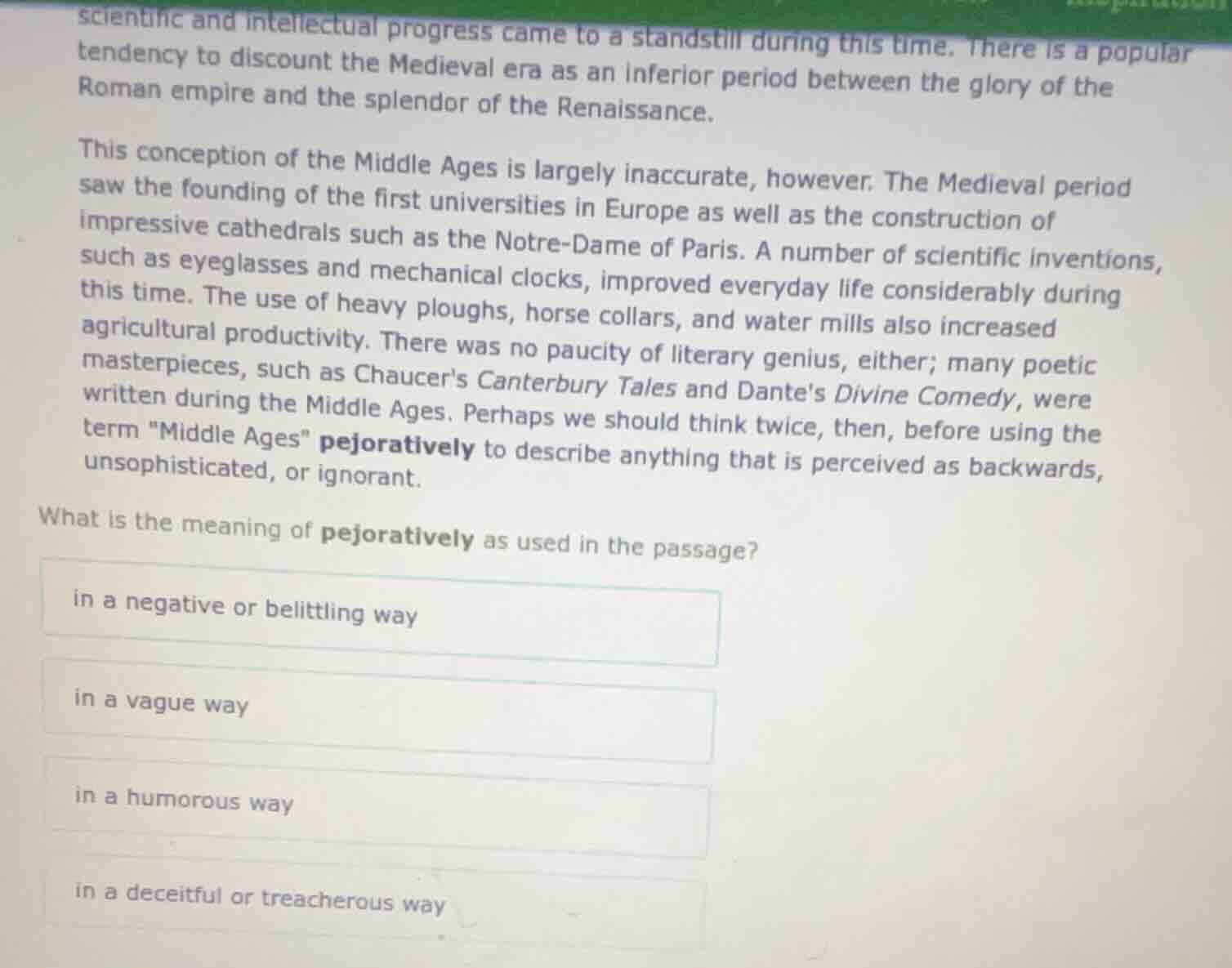 scientific and intellectual progress came to a standstill during this t…