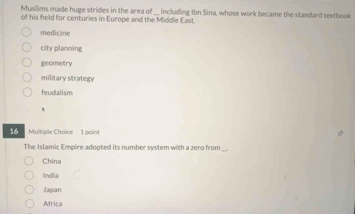 muslims made huge strides in the area of __ including ibn sina, whose w…