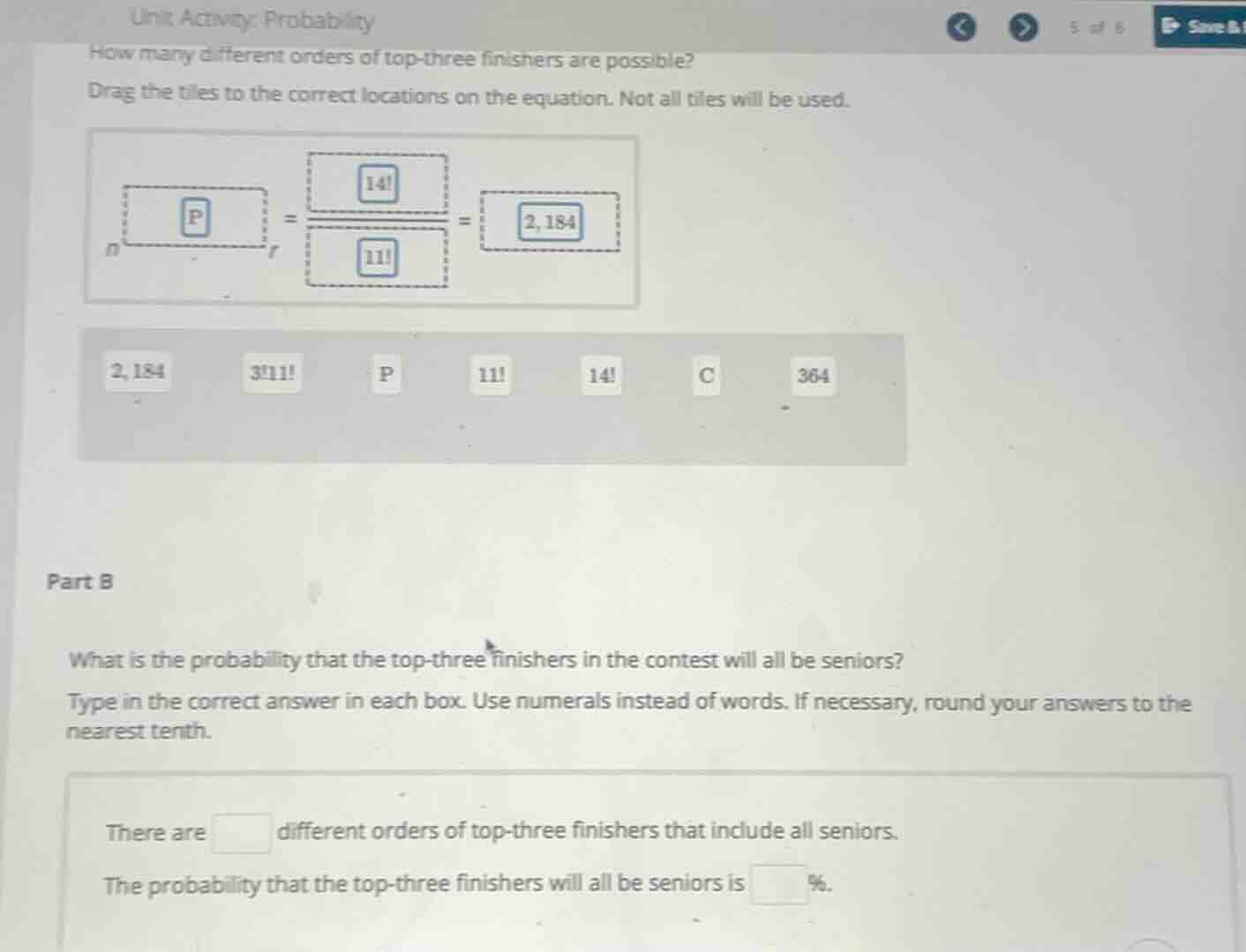 unit activity: probability how many different orders of top - three fin…