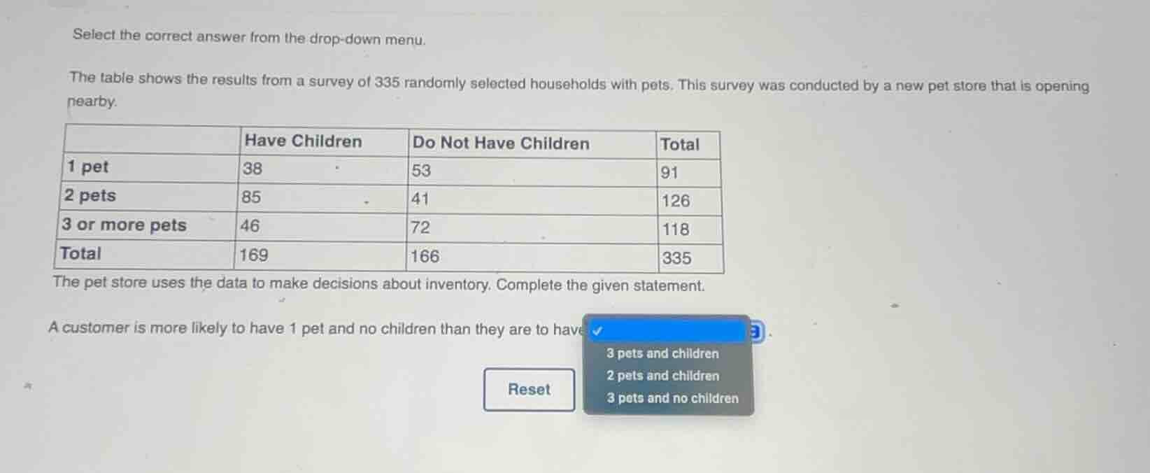 select the correct answer from the drop - down menu. the table shows th…