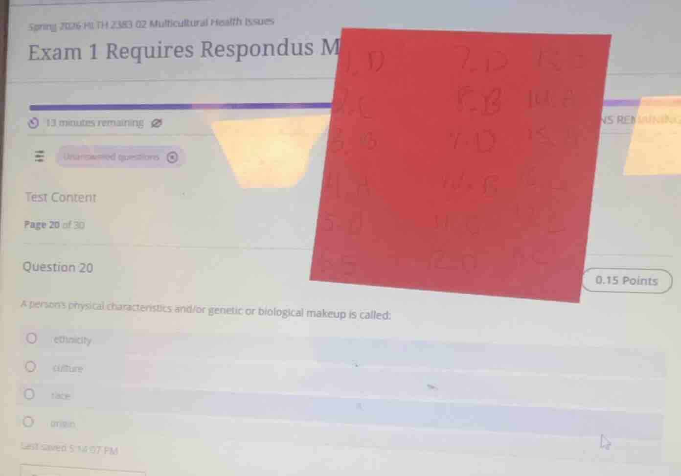 spring 2026 hl th 2383 02 multicultural health issues exam 1 requires r…