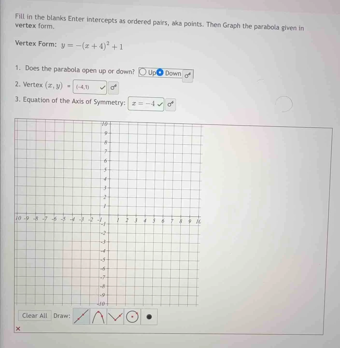 fill in the blanks enter intercepts as ordered pairs, aka points. then …