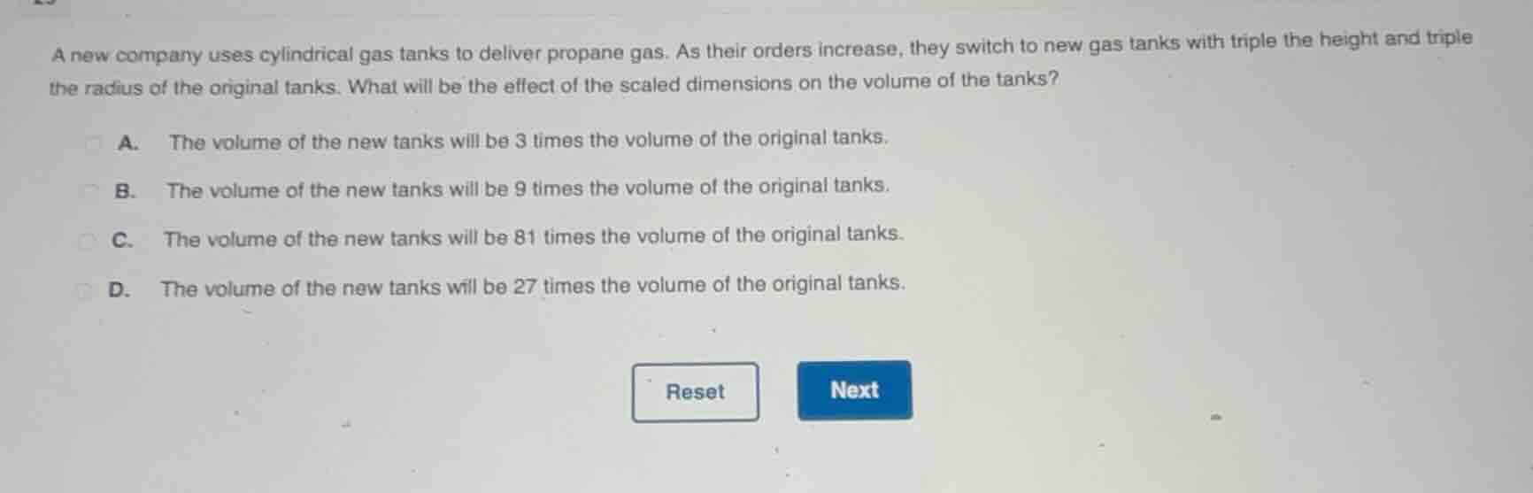 a new company uses cylindrical gas tanks to deliver propane gas. as the…