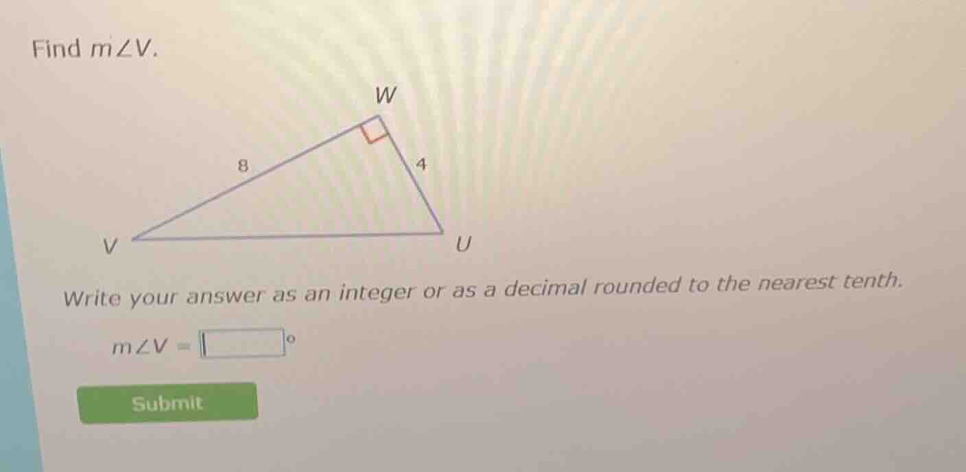 find ( mangle v ). write your answer as an integer or as a decimal roun…