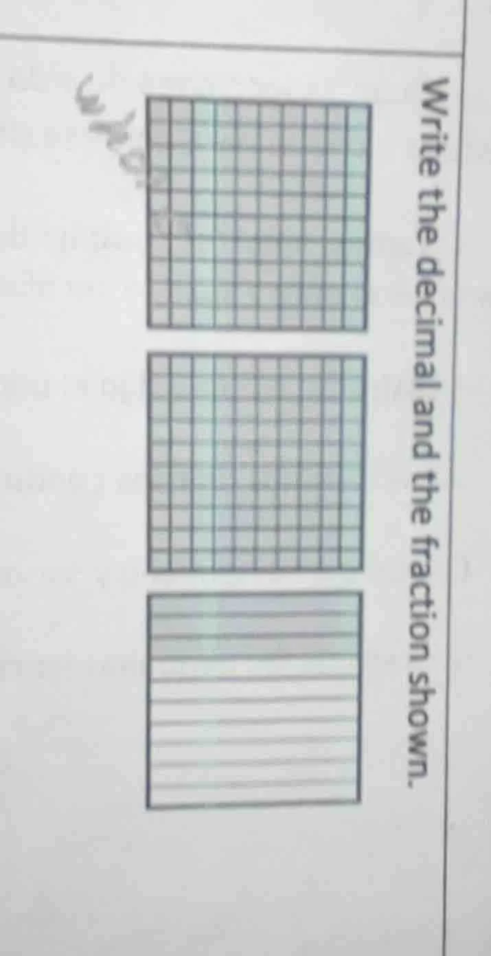 write the decimal and the fraction shown.