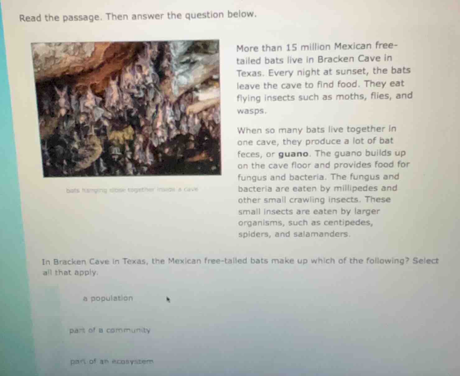 read the passage. then answer the question below. more than 15 million …