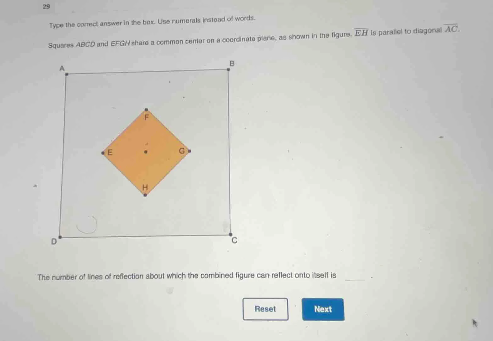 type the correct answer in the box. use numerals instead of words. squa…