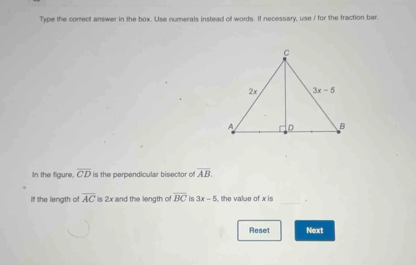 type the correct answer in the box. use numerals instead of words. if n…
