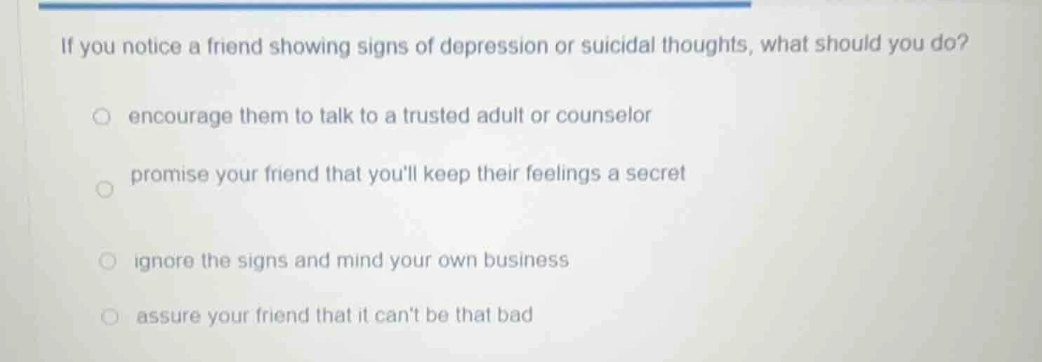 if you notice a friend showing signs of depression or suicidal thoughts…