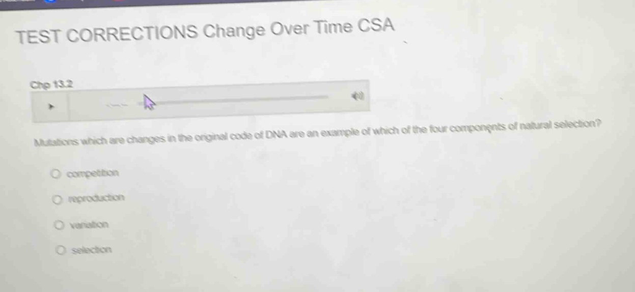 test corrections change over time csa chp 13.2 mutations which are chan…