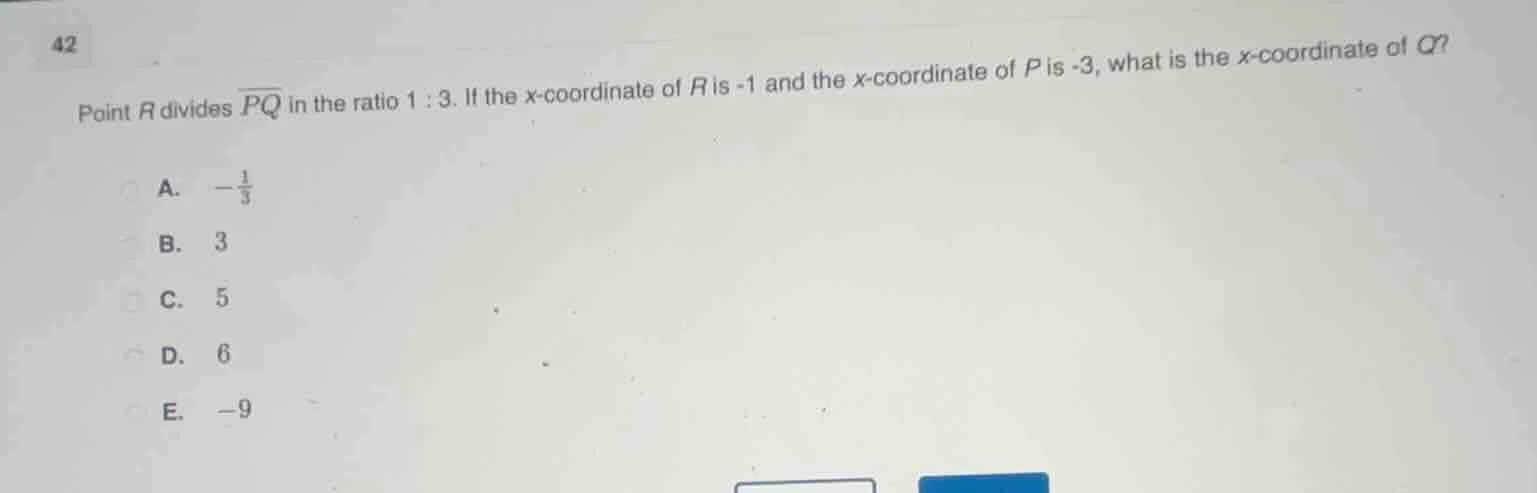 42 point r divides \\(\\overline{pq}\\) in the ratio 1 : 3. if the x - …