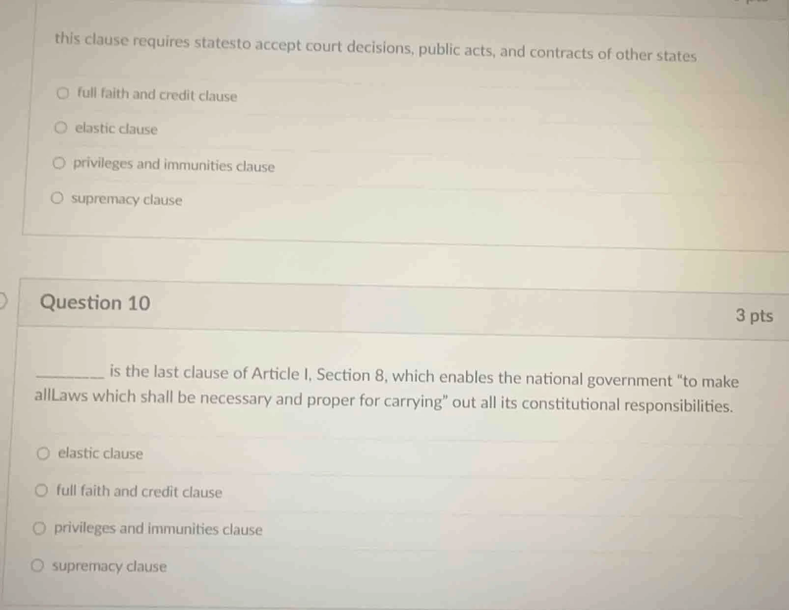 this clause requires states to accept court decisions, public acts, and…
