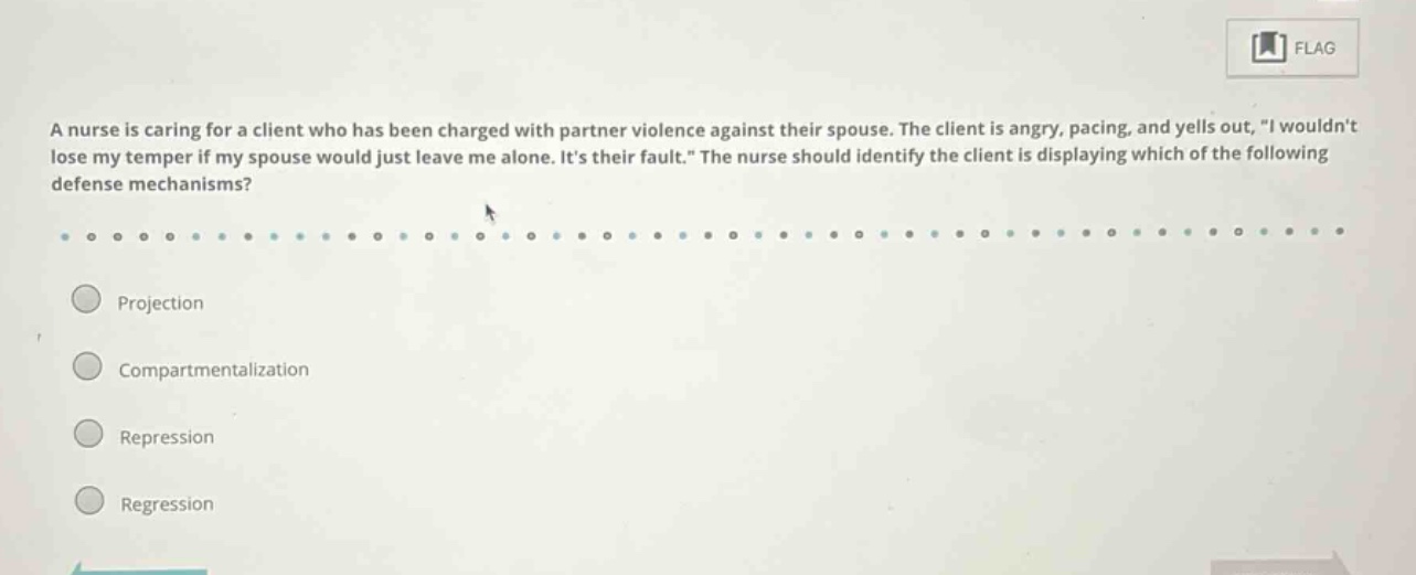 a nurse is caring for a client who has been charged with partner violen…