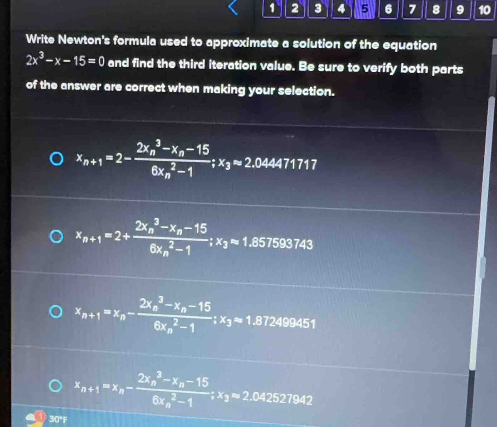 write newton’s formula used to approximate a solution of the equation $…
