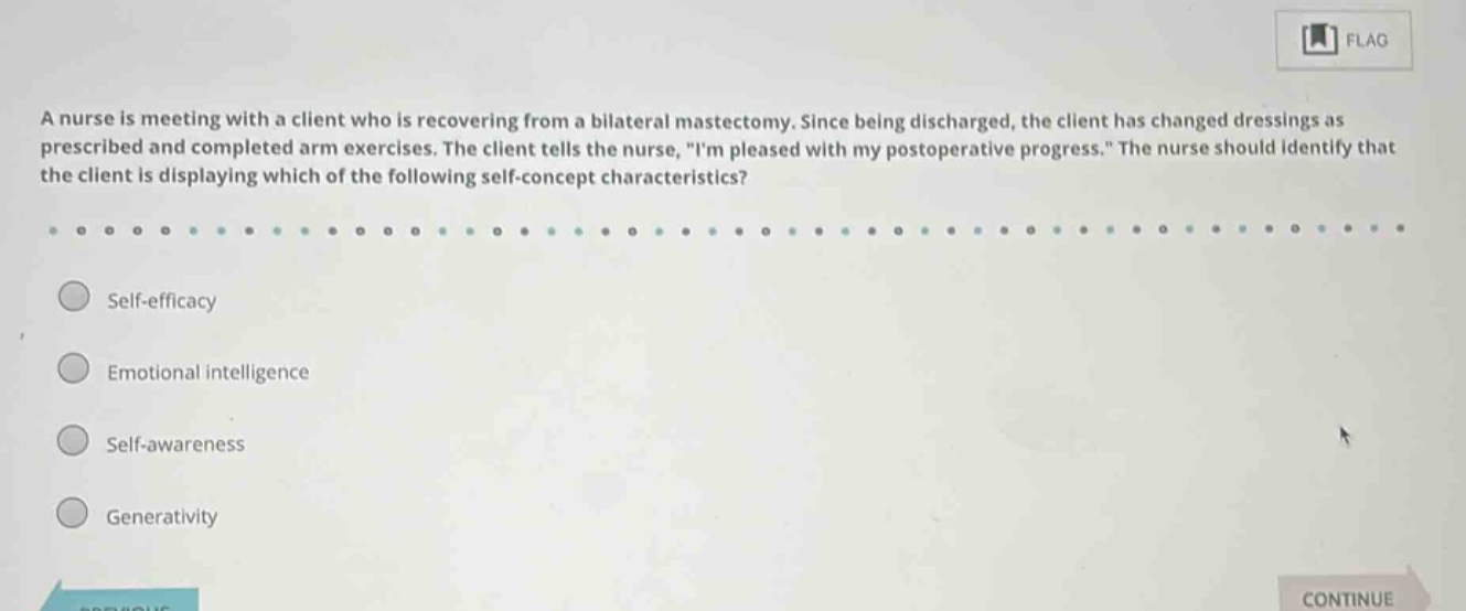 a nurse is meeting with a client who is recovering from a bilateral mas…