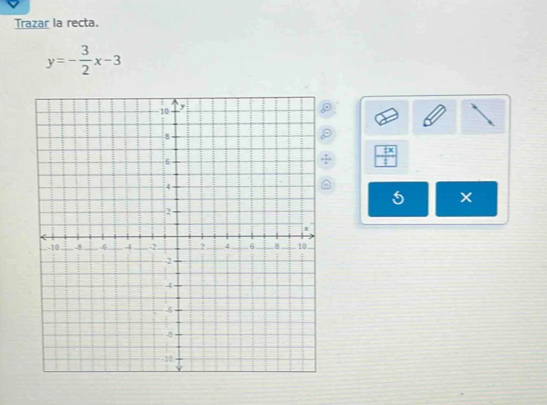 trazar la recta. $y = -\\frac{3}{2}x - 3$