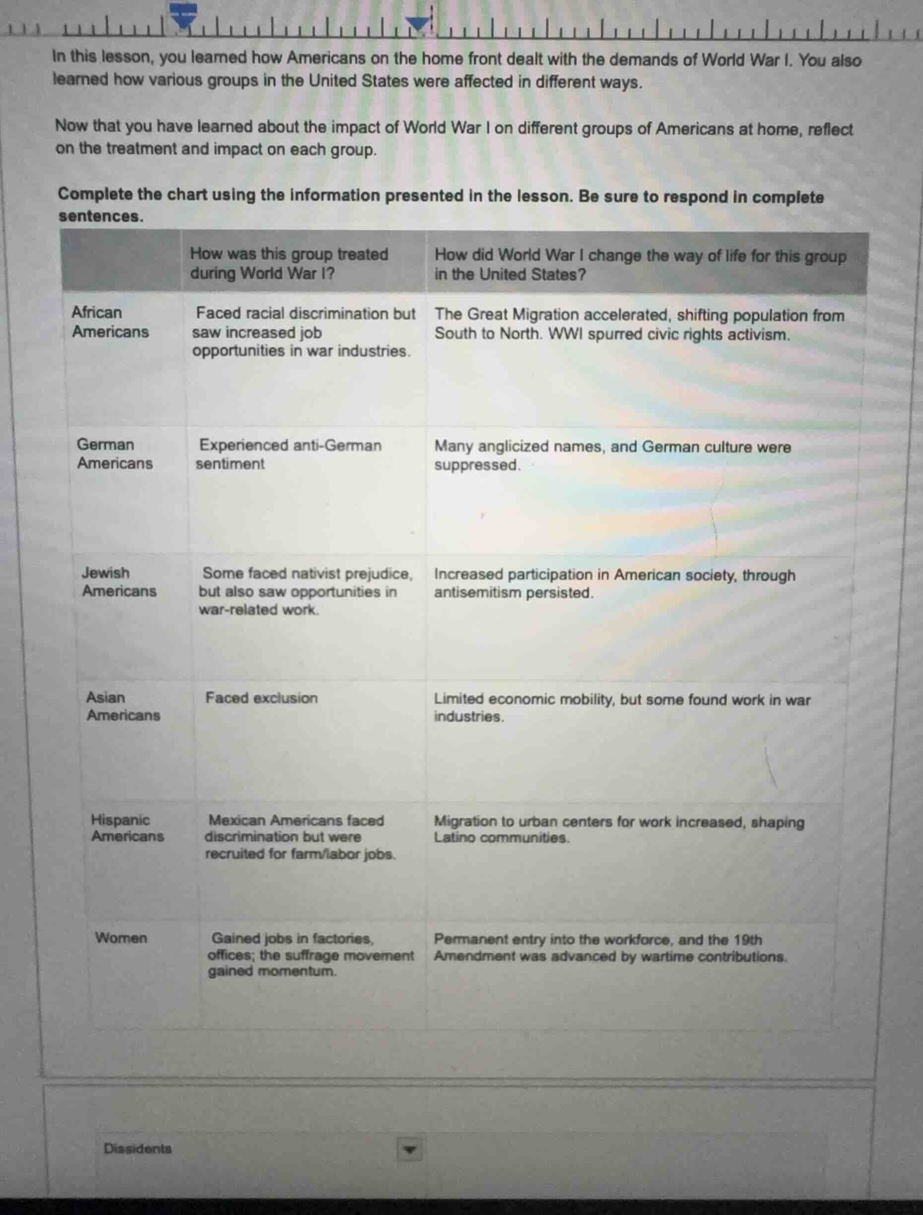 in this lesson, you learned how americans on the home front dealt with …