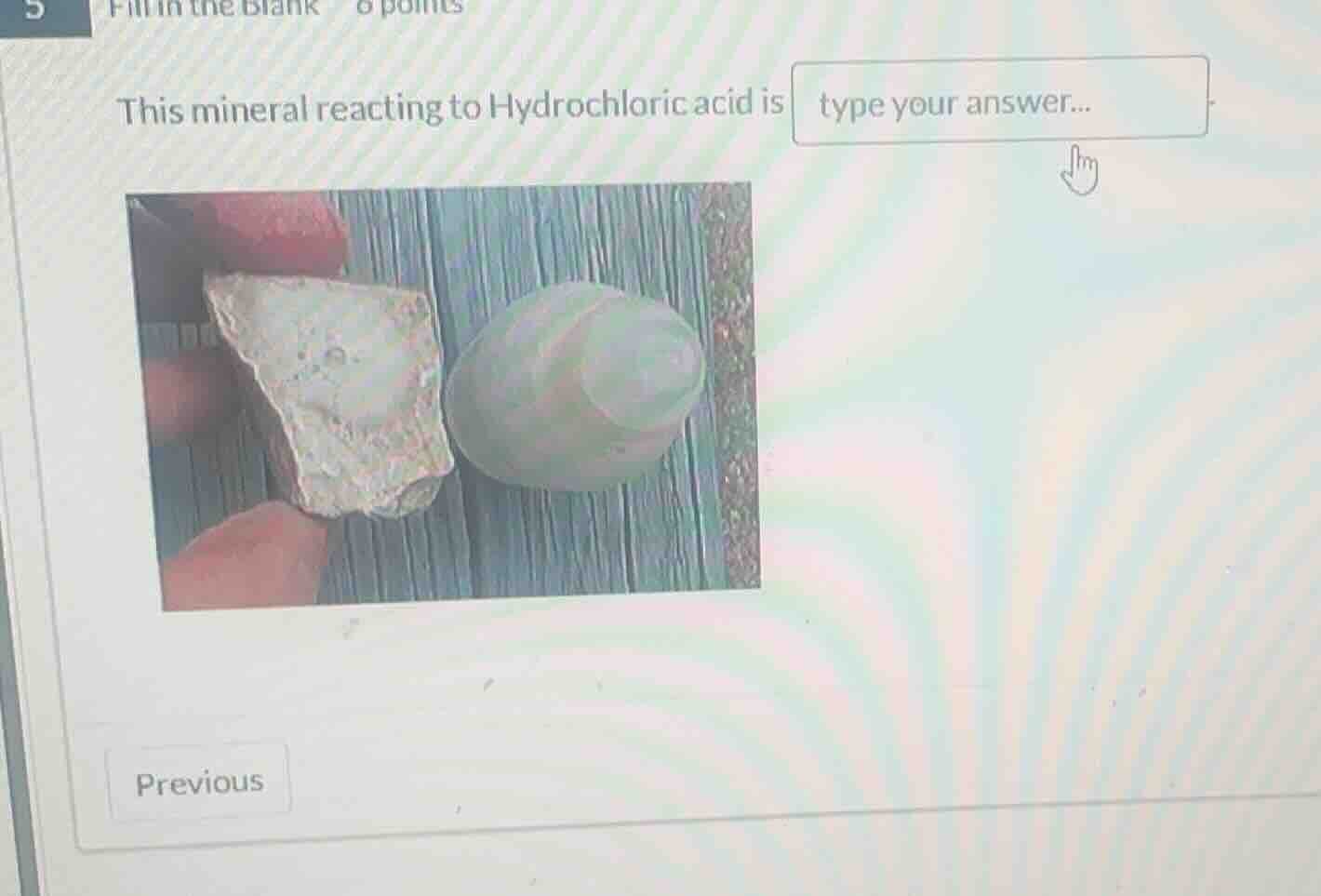 this mineral reacting to hydrochloric acid is
