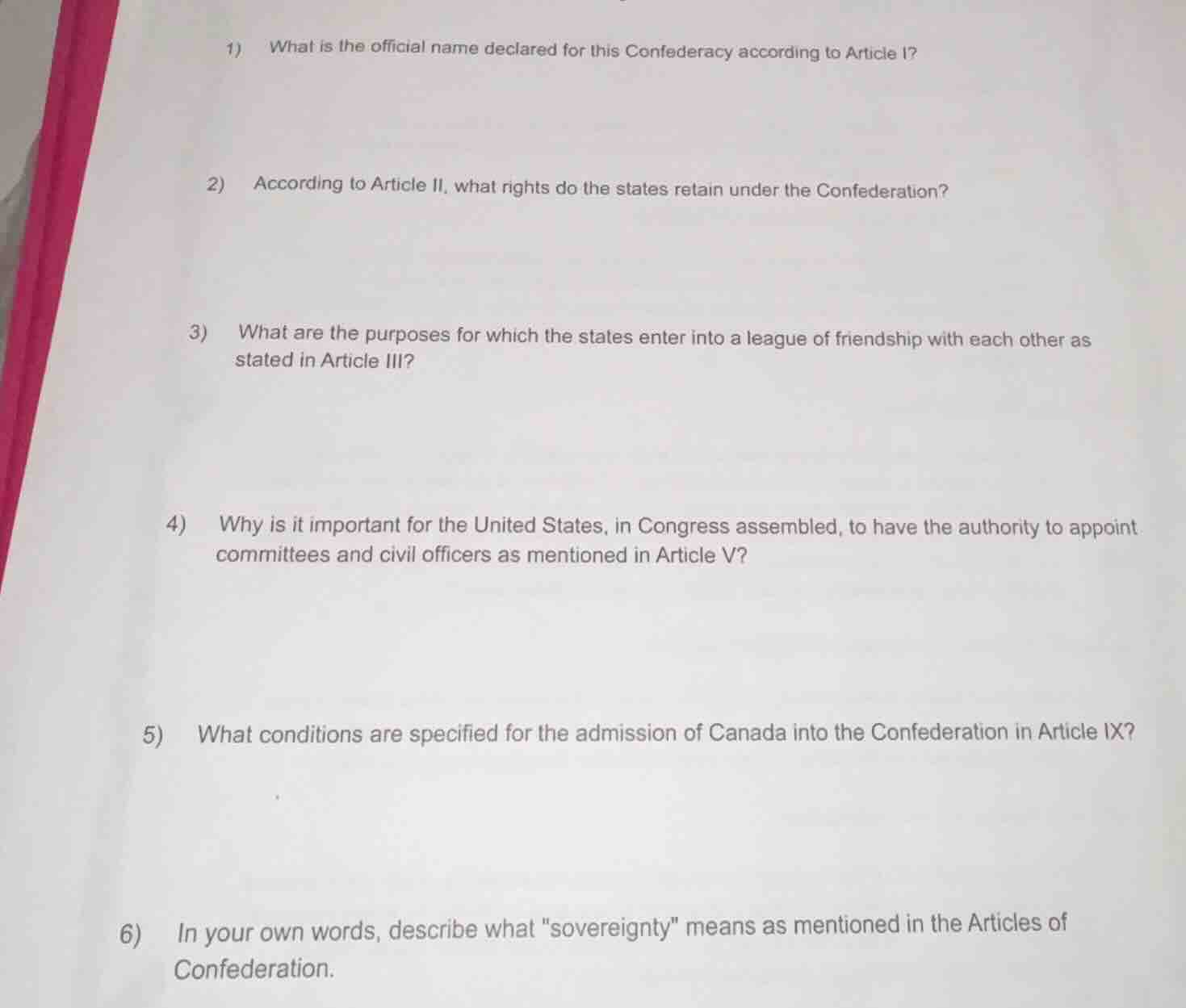 1) what is the official name declared for this confederacy according to…