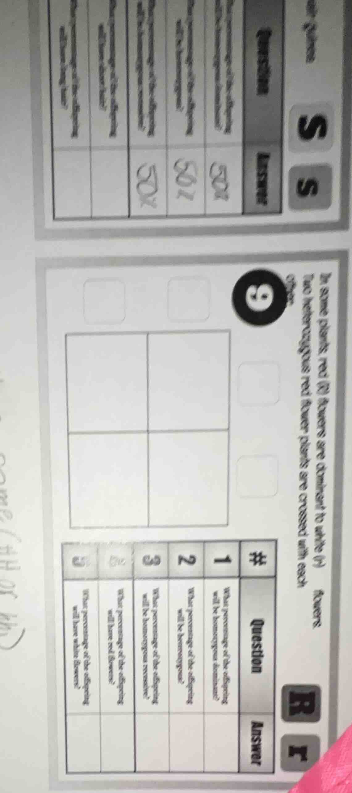 in some plants red (r) flowers are dominant to white (r) flowers. two h…