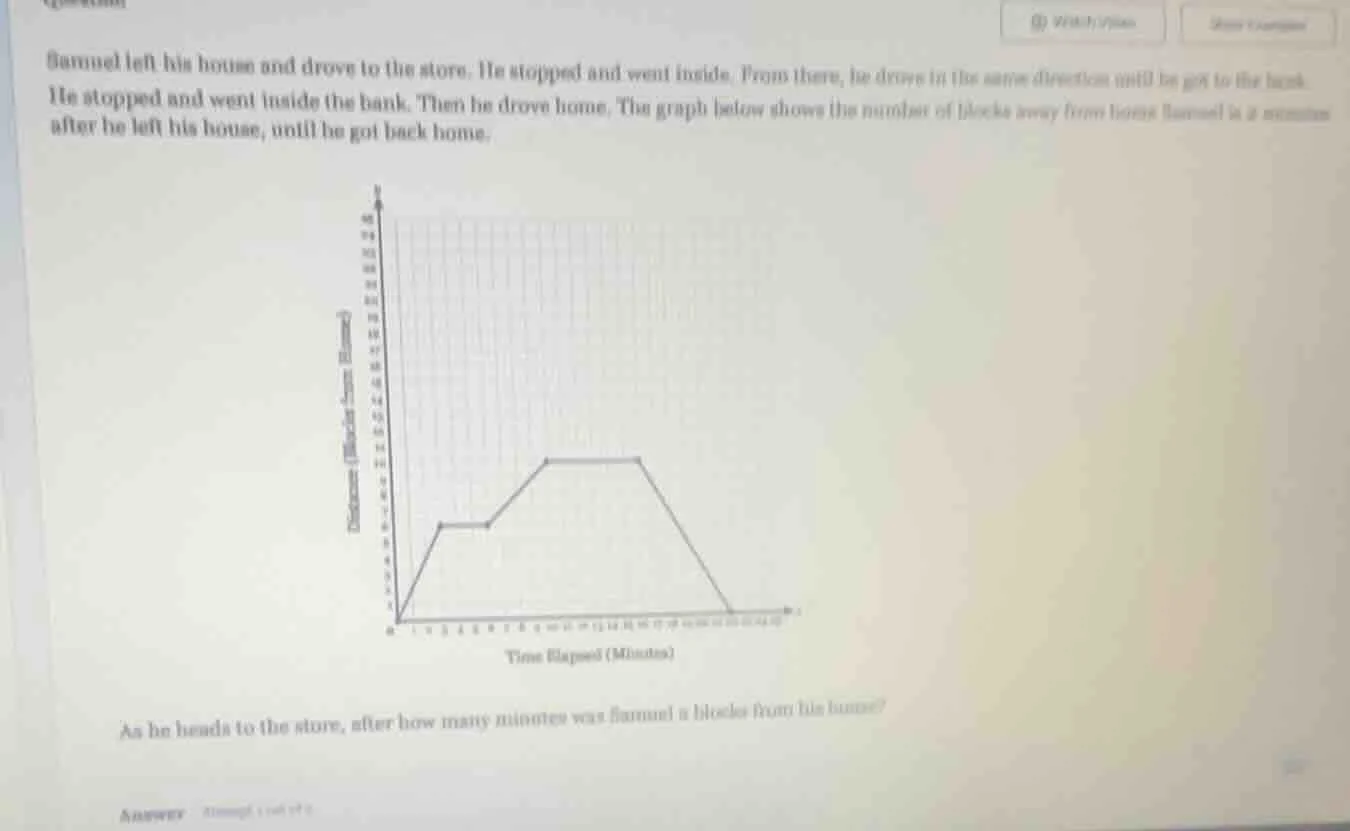 samuel left his house and drove to the store. he stopped and went insid…