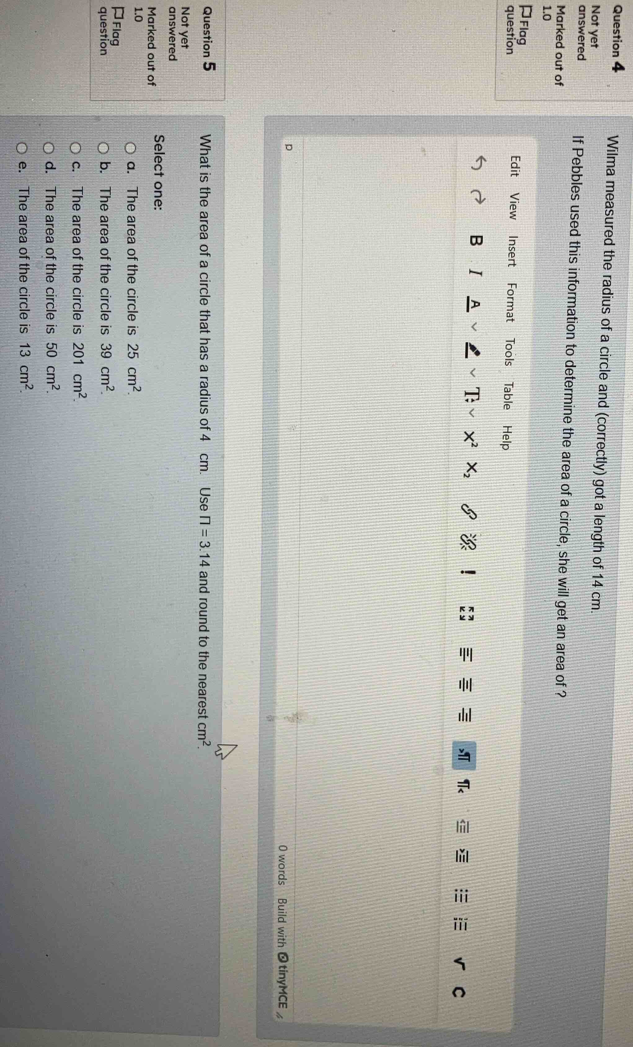 question 4 not yet answered marked out of 1.0 flag question wilma measu…