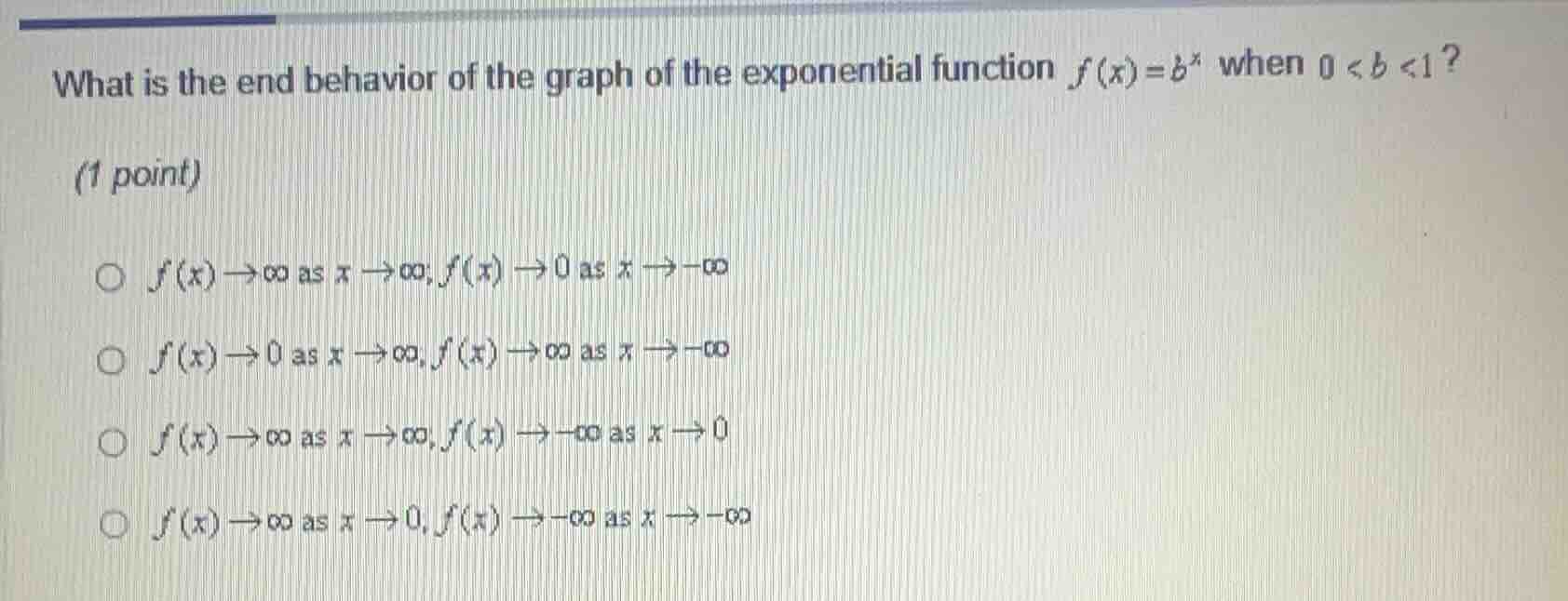 what is the end behavior of the graph of the exponential function $f(x)…