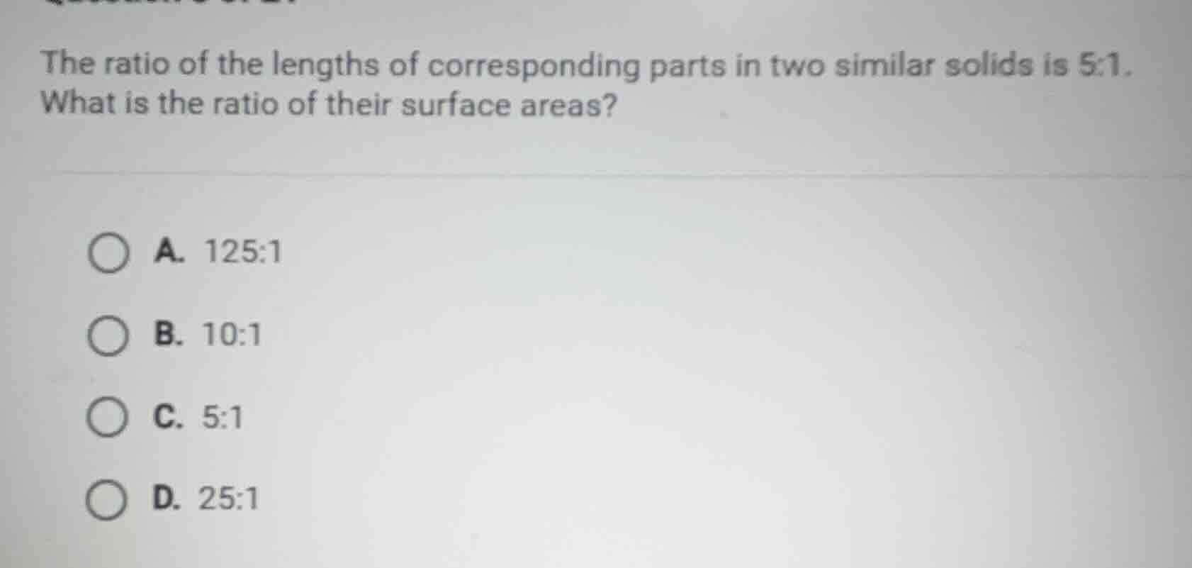 the ratio of the lengths of corresponding parts in two similar solids i…