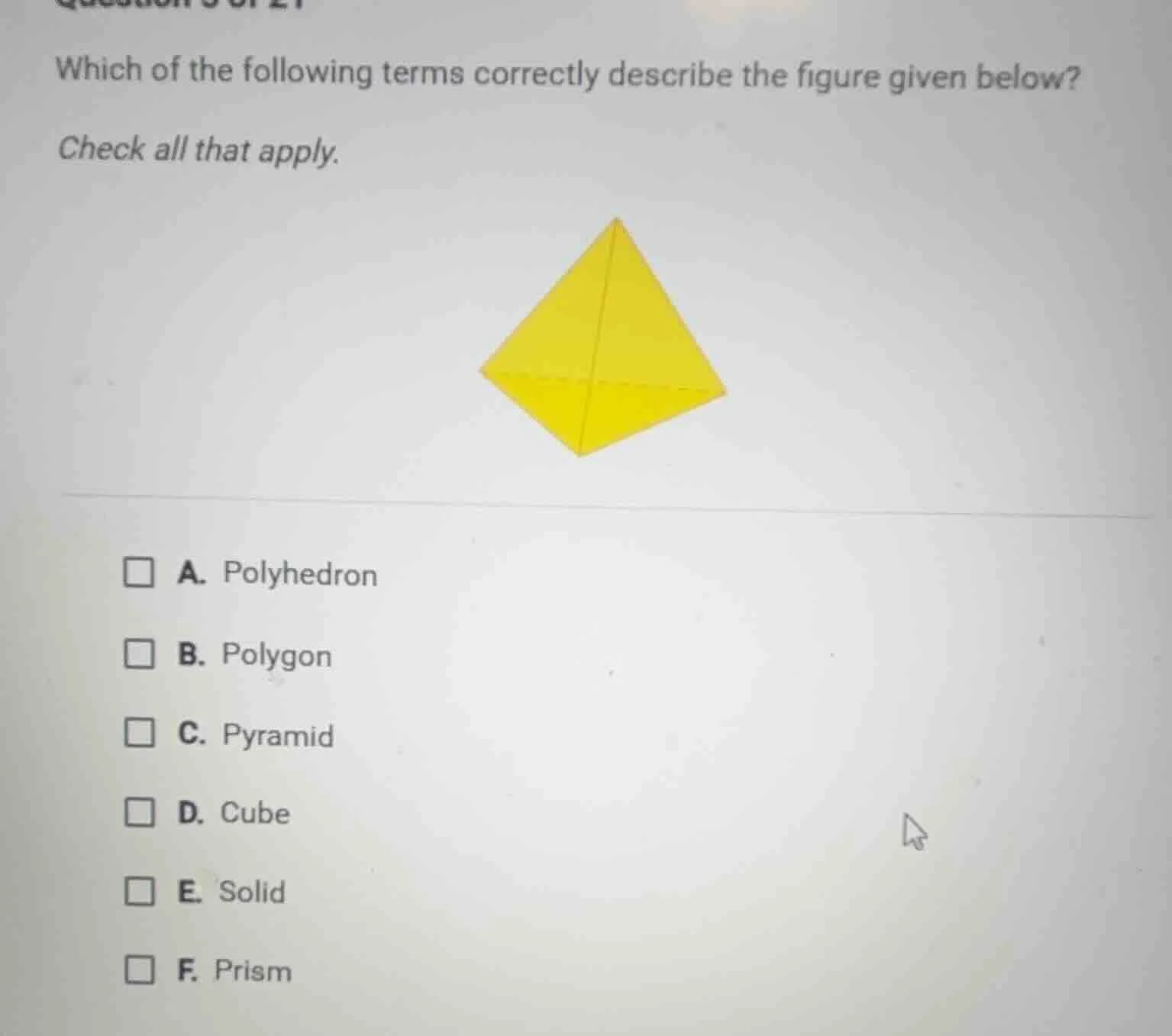 which of the following terms correctly describe the figure given below?…