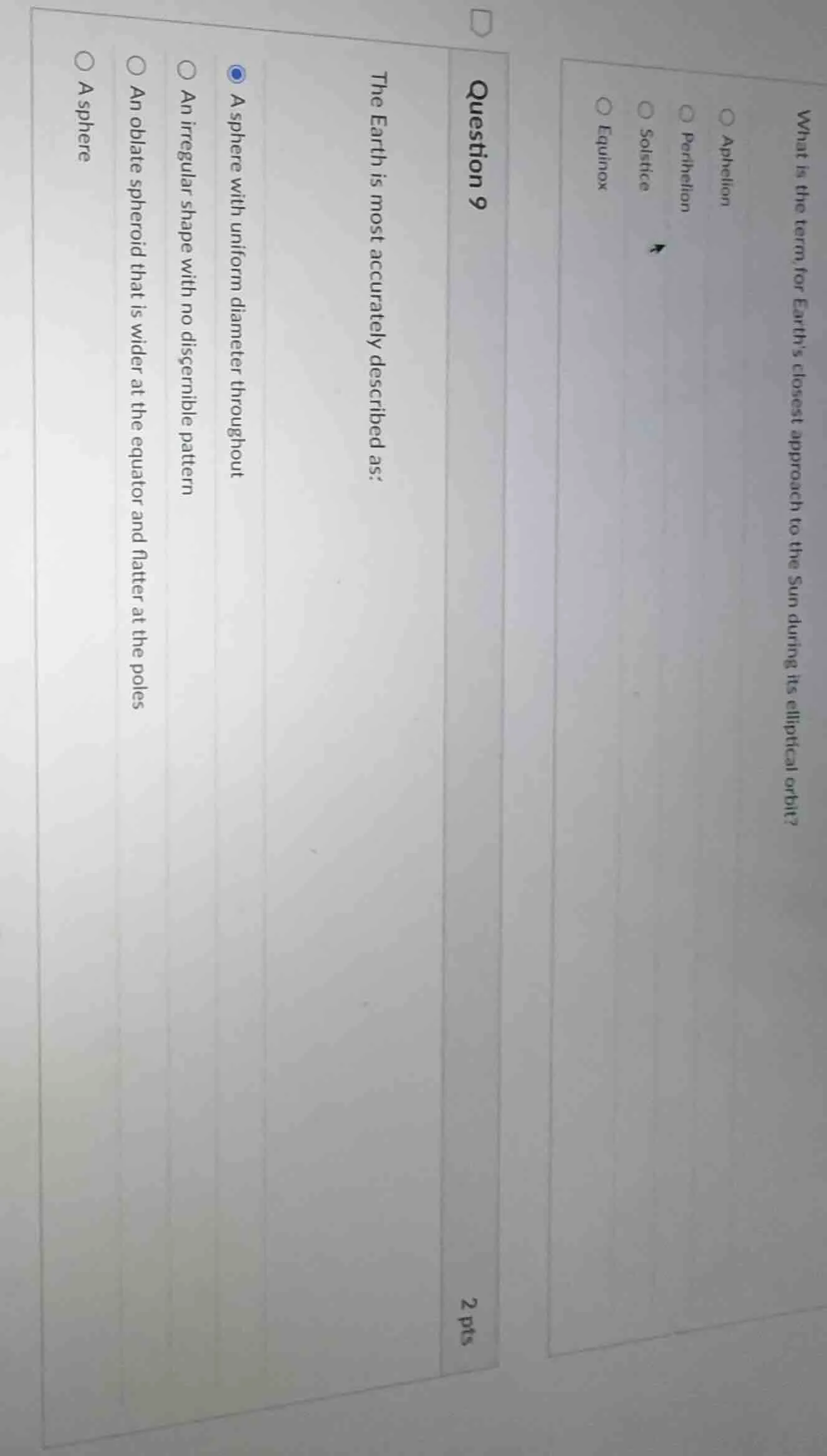 what is the term for earths closest approach to the sun during its elli…