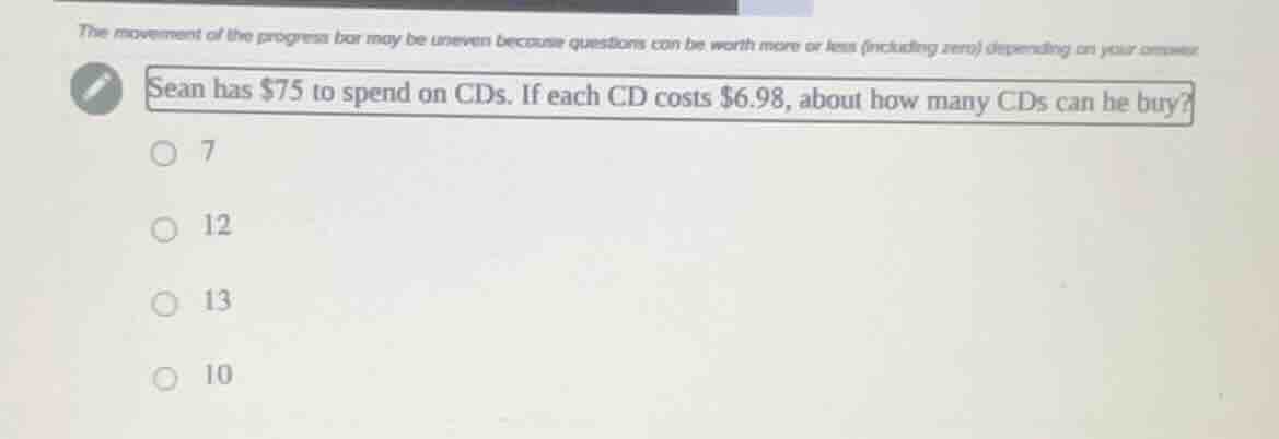 the movement of the progress bar may be uneven because questions can be…