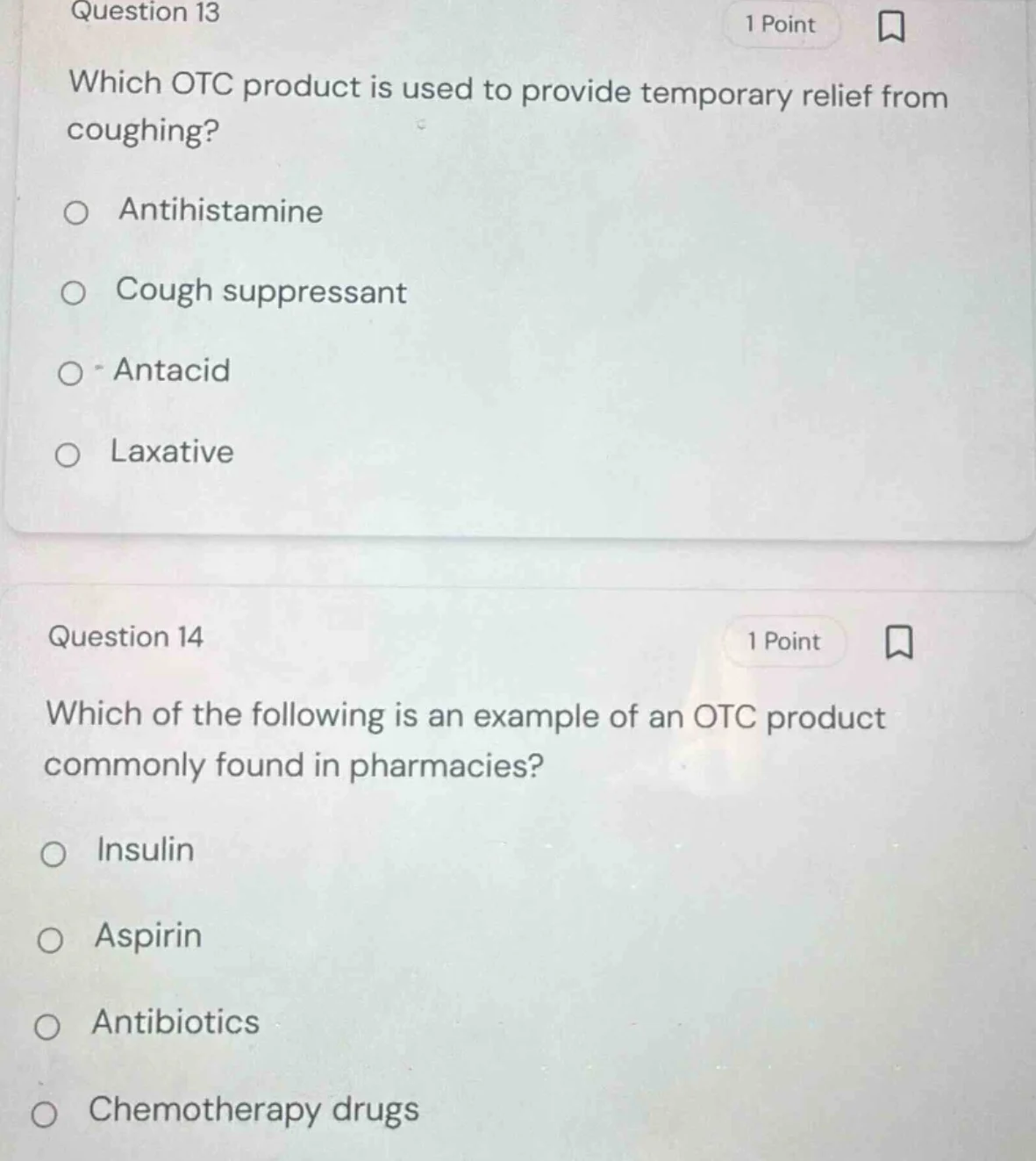 question 13 1 point which otc product is used to provide temporary reli…