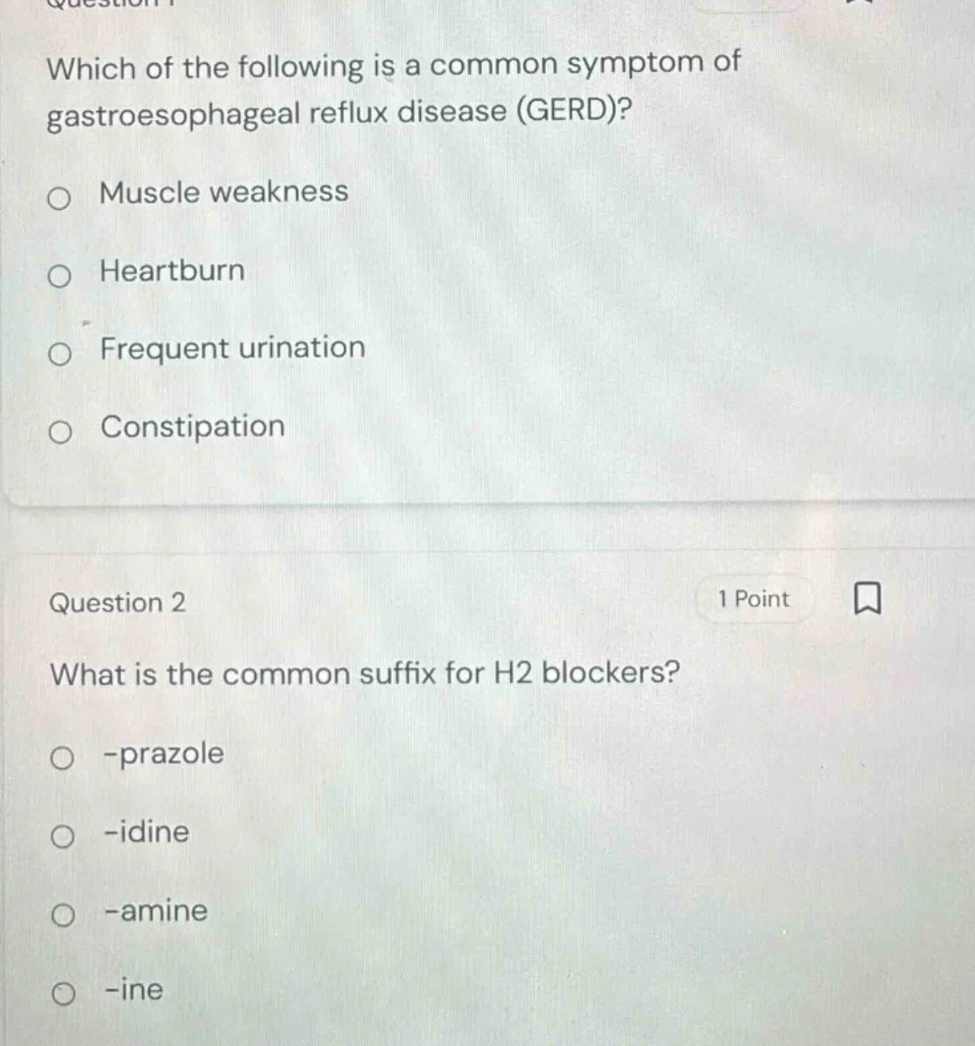 question 1 which of the following is a common symptom of gastroesophage…